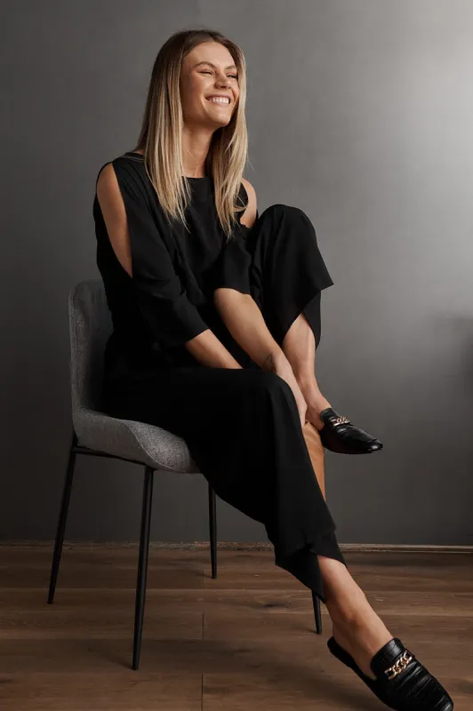 Juno Jumpsuit in Black sold by St Frock