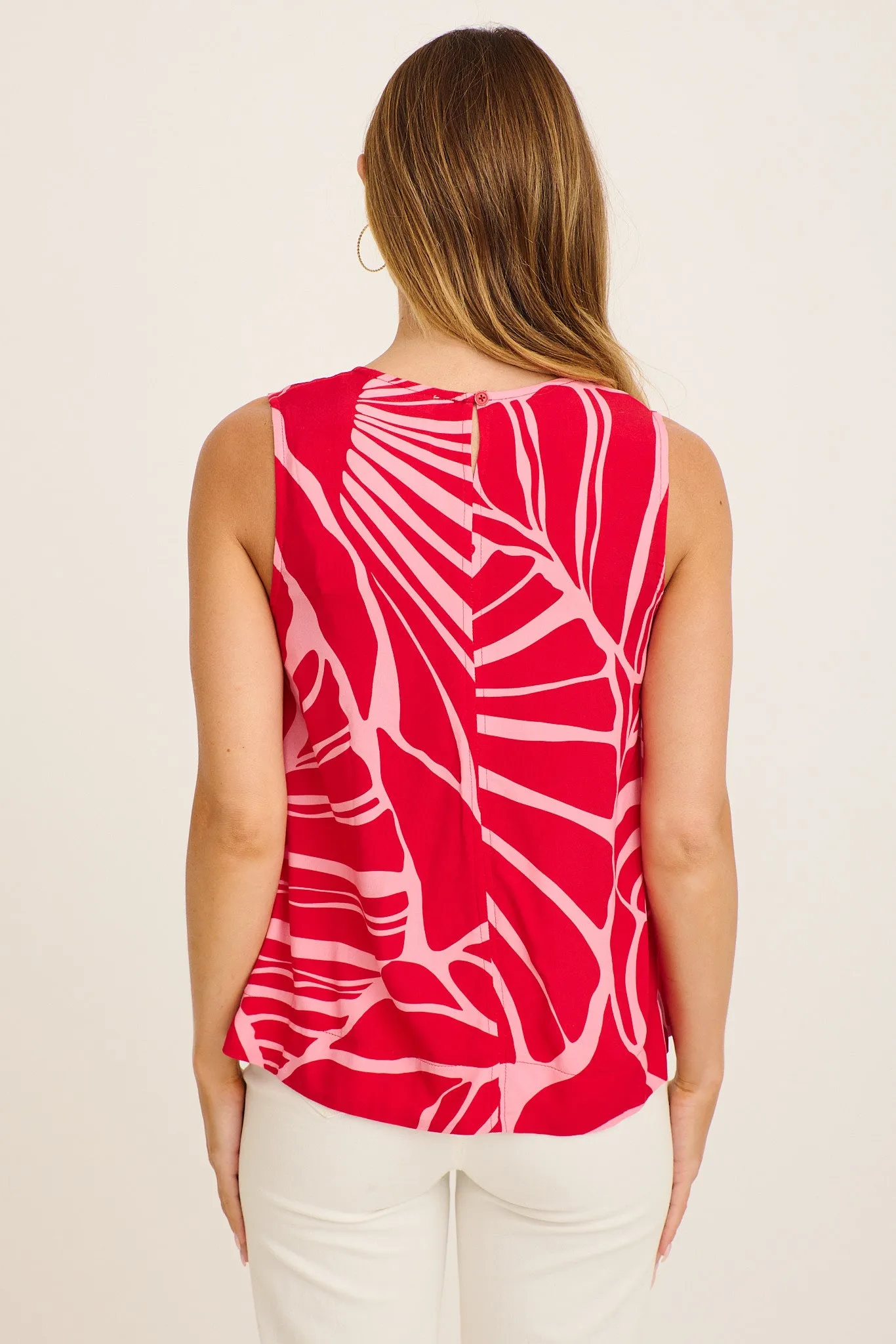 Alula Top in Red with Pink Print sold by St Frock product image thumbnail 3