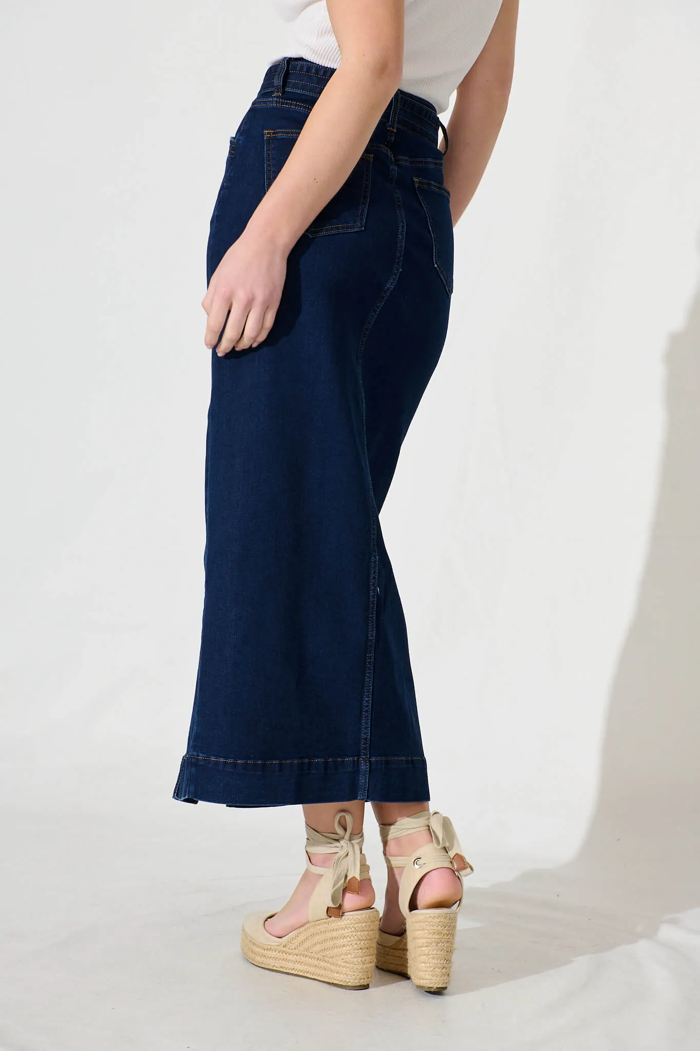 Darianne Maxi Denim Skirt In Indigo Denim sold by St Frock product image thumbnail 3
