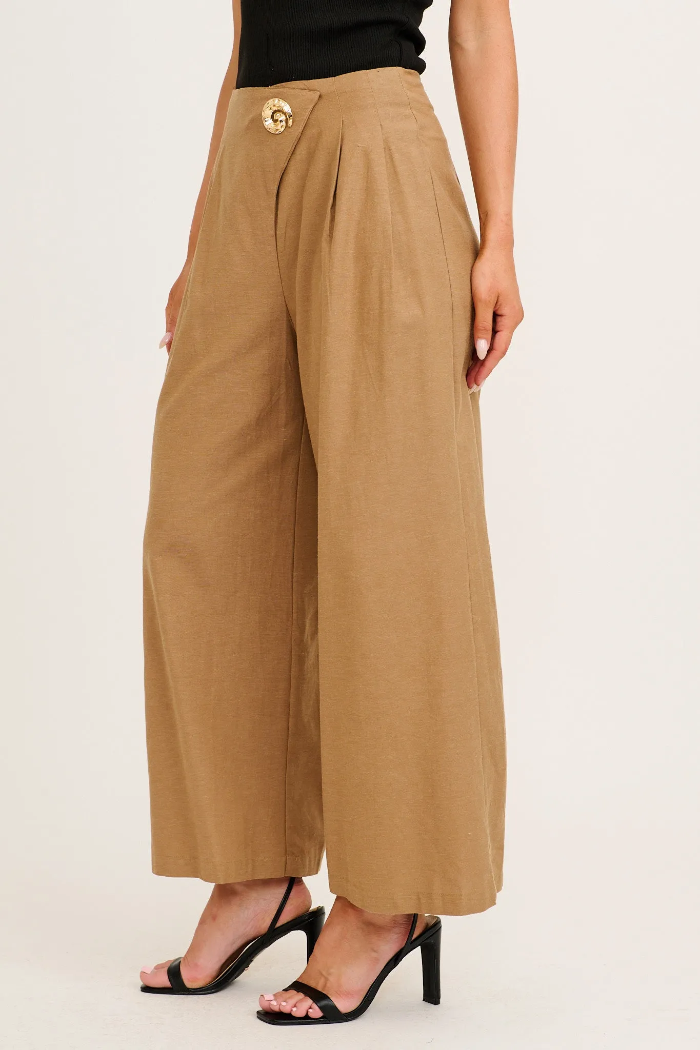 Elements Pant in Taupe Cotton Linen sold by St Frock product image thumbnail 2