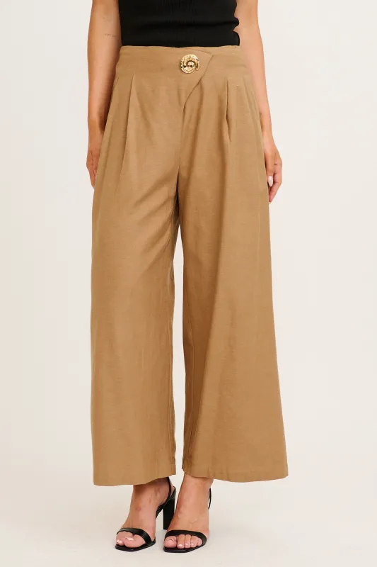 Elements Pant in Taupe Cotton Linen made by St Frock