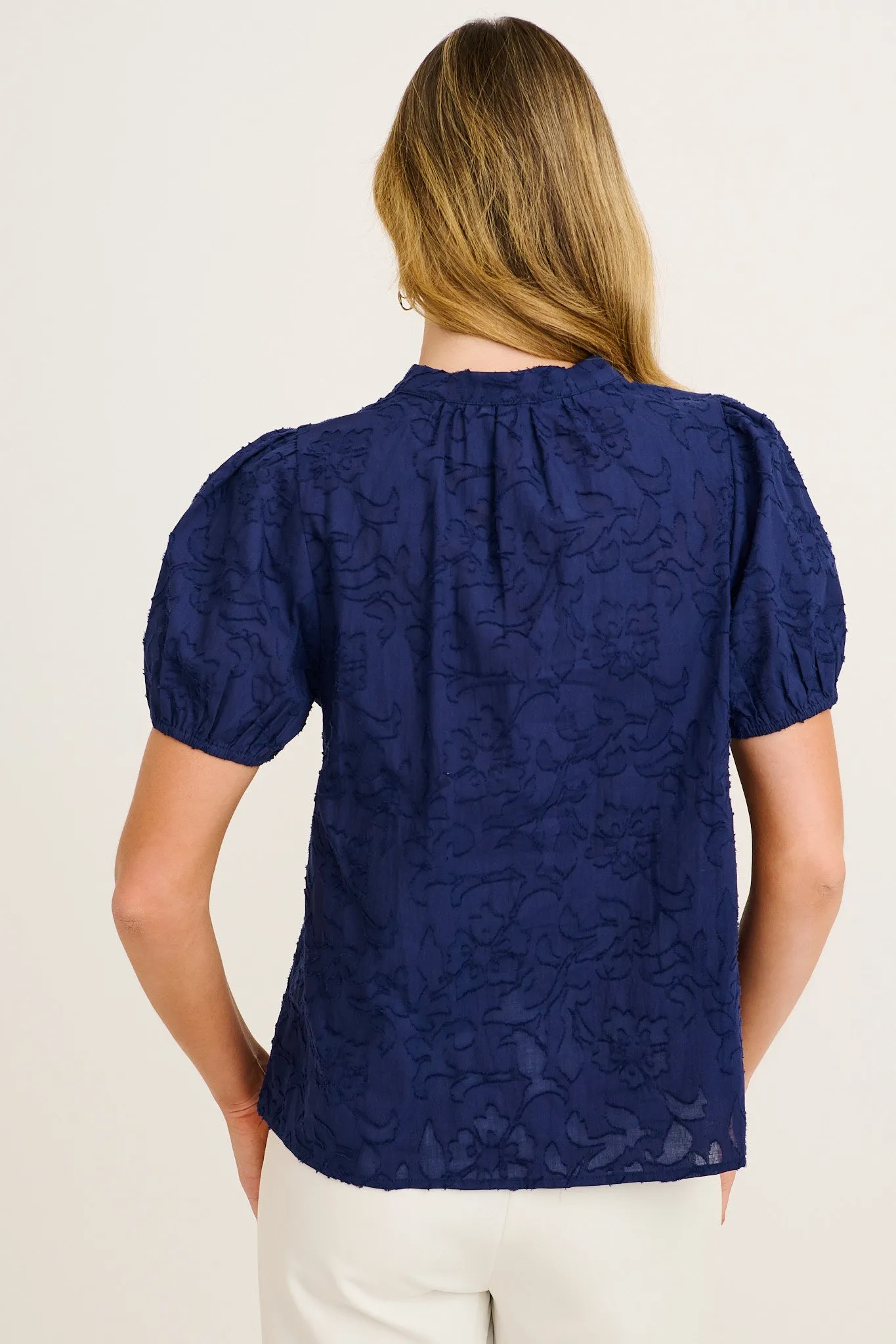 Classic Times Top in Navy Cotton sold by St Frock product image thumbnail 3