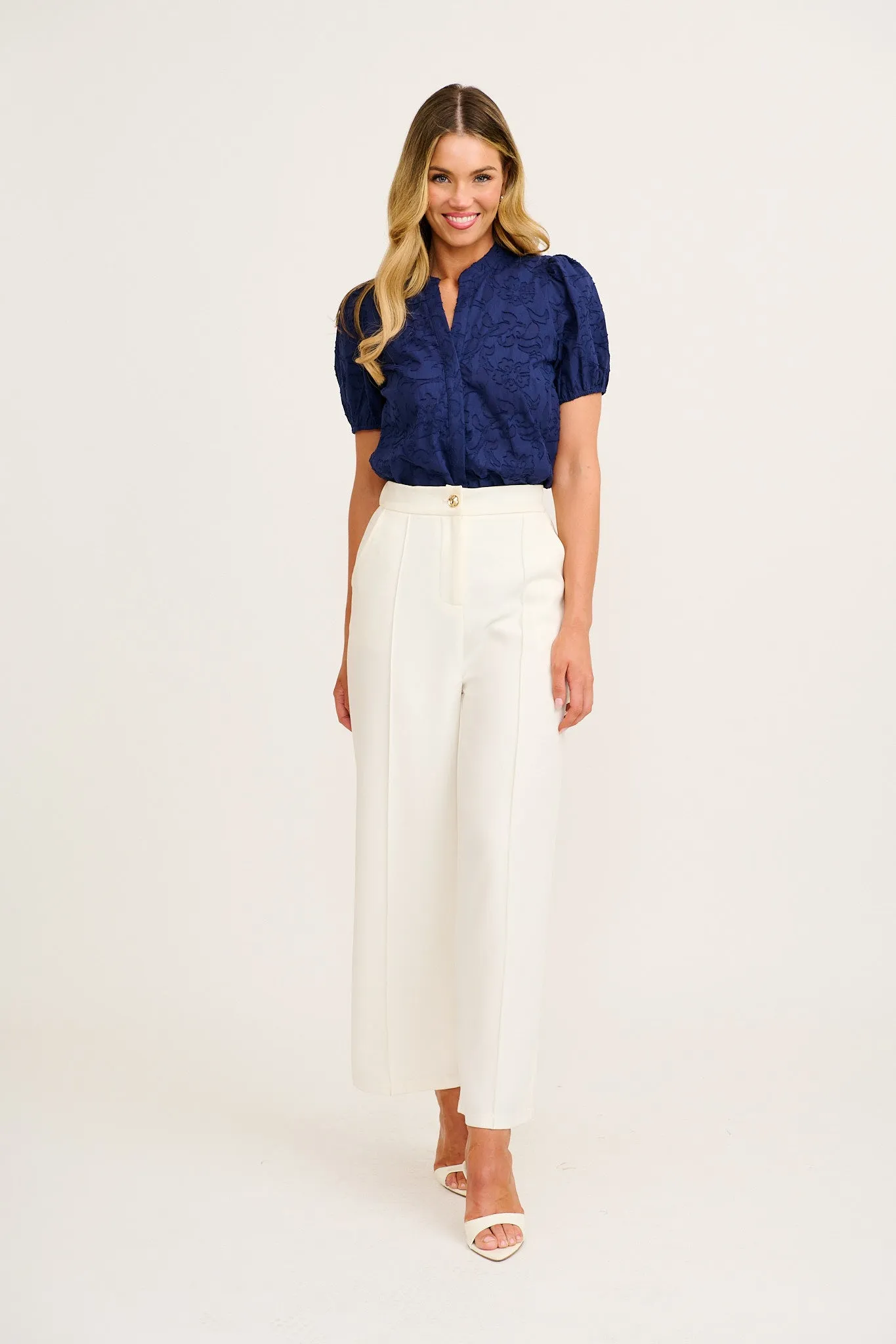 Classic Times Top in Navy Cotton sold by St Frock product image thumbnail 4