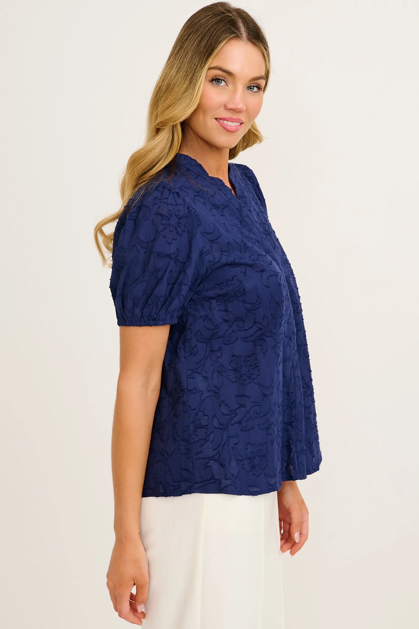 Classic Times Top in Navy Cotton sold by St Frock product image thumbnail 2