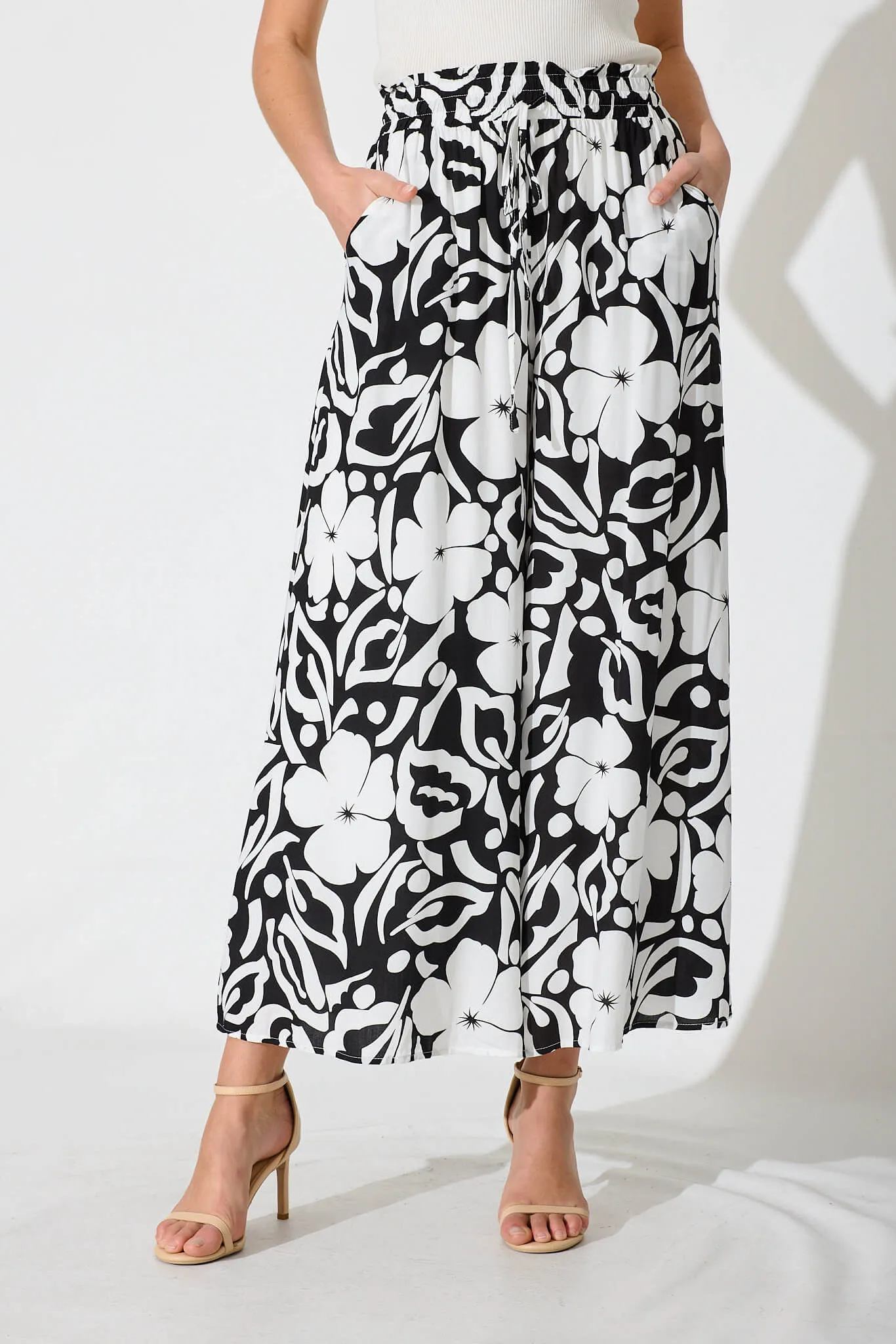 Polly Pant In Black And White Print sold by St Frock