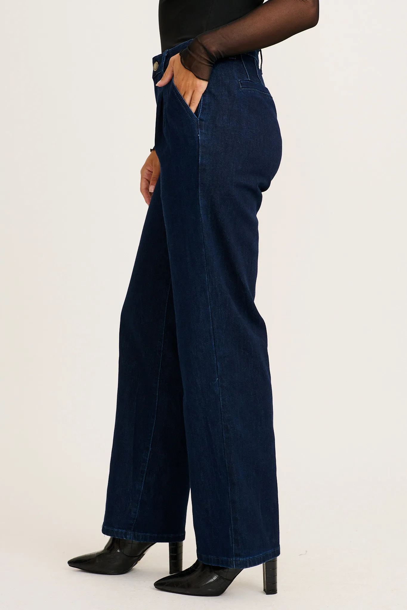 Perry High Rise Straight Leg Jean In Indigo Denim sold by St Frock product image thumbnail 2