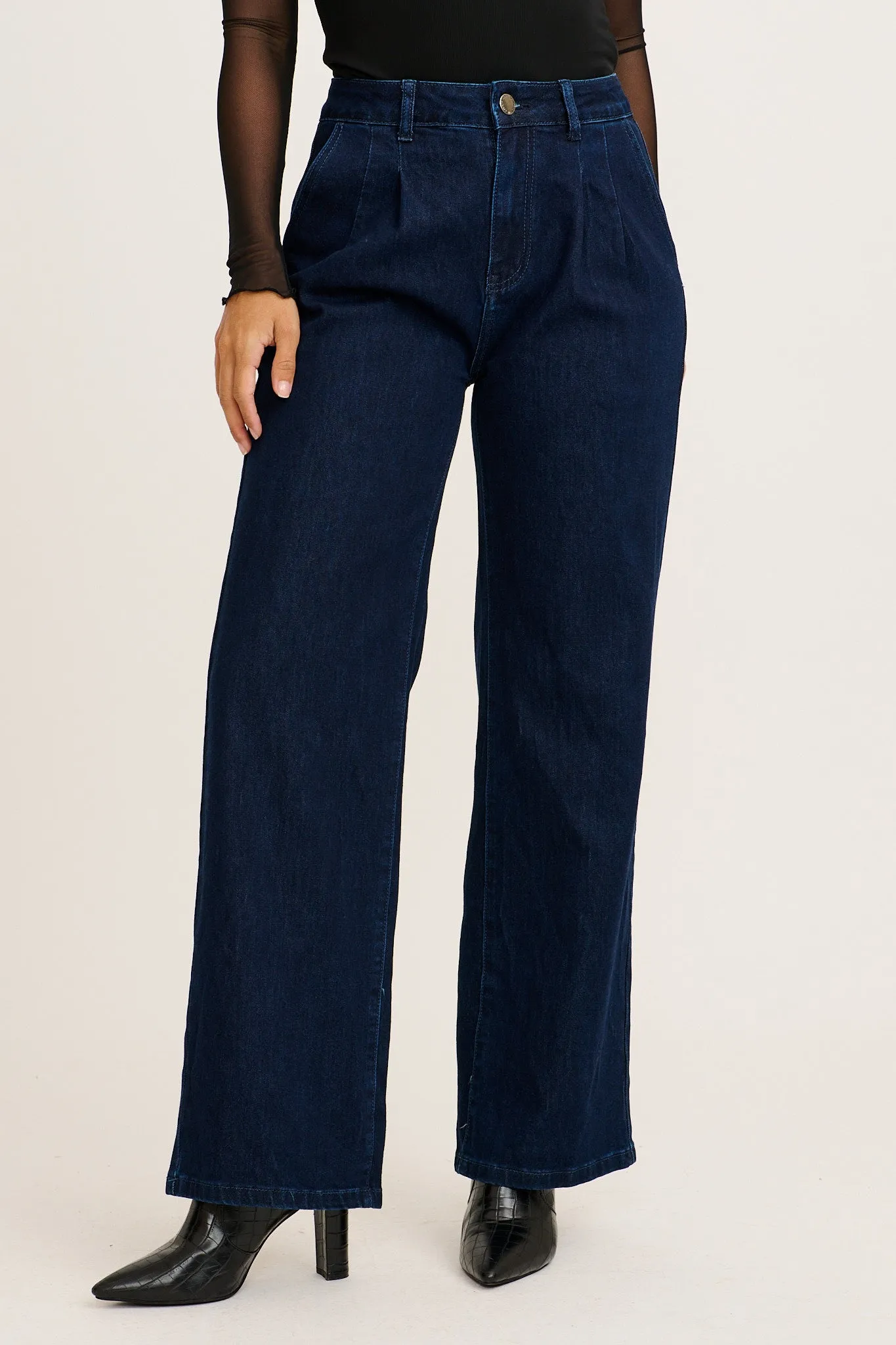 Perry High Rise Straight Leg Jean In Indigo Denim sold by St Frock