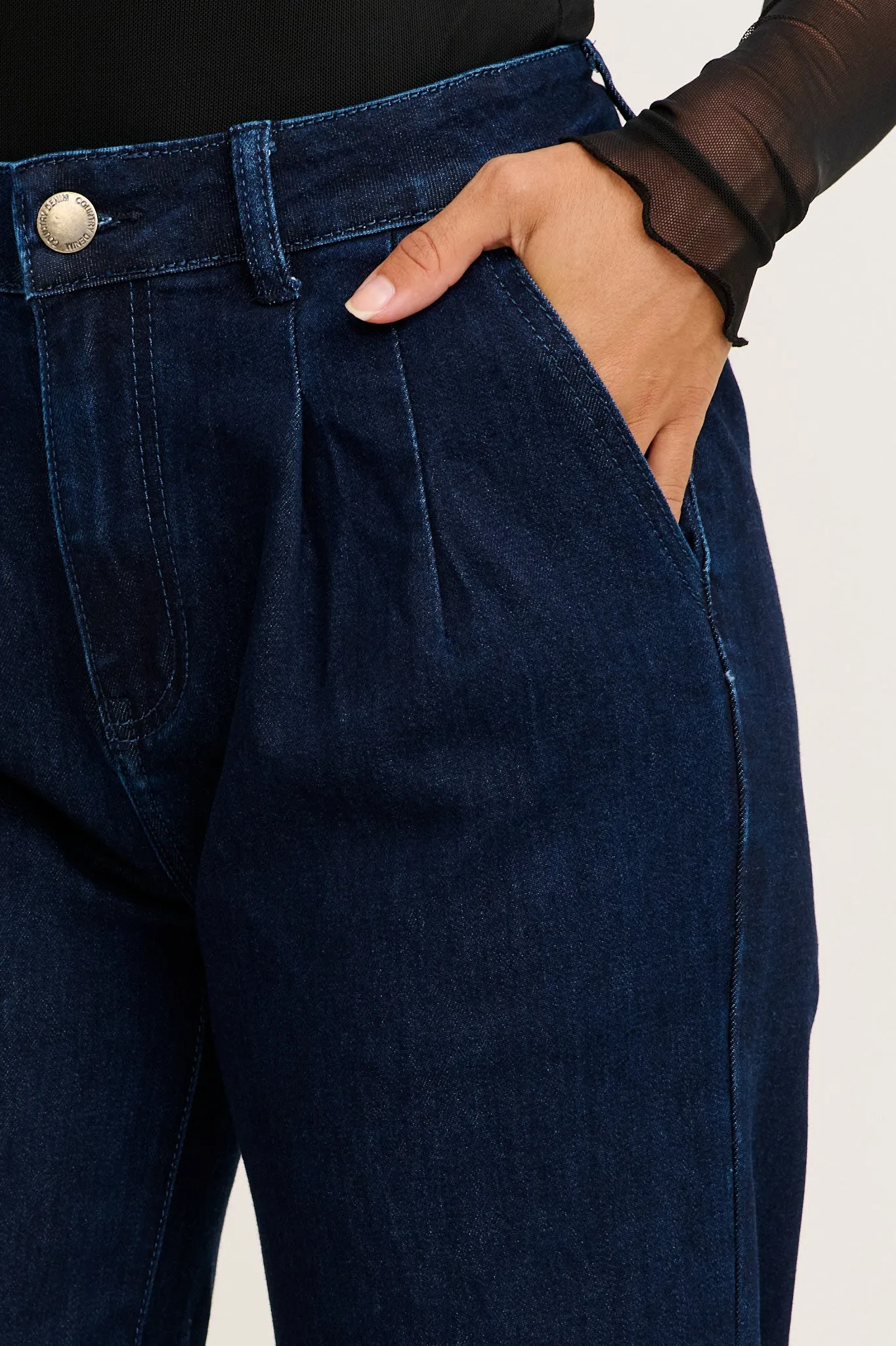 Perry High Rise Straight Leg Jean In Indigo Denim sold by St Frock product image thumbnail 5