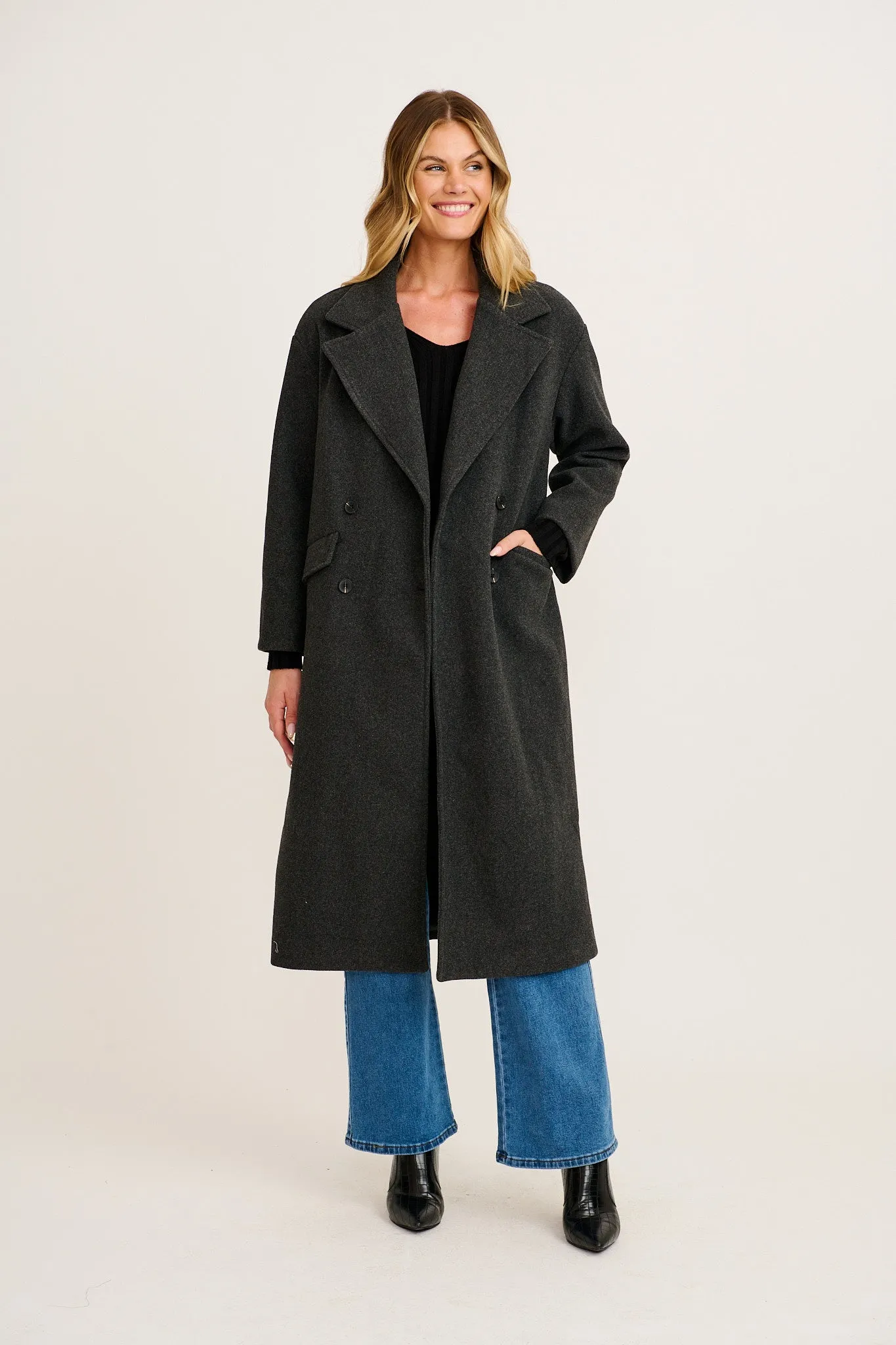 Better Together Coat in Charcoal sold by St Frock product image thumbnail 3
