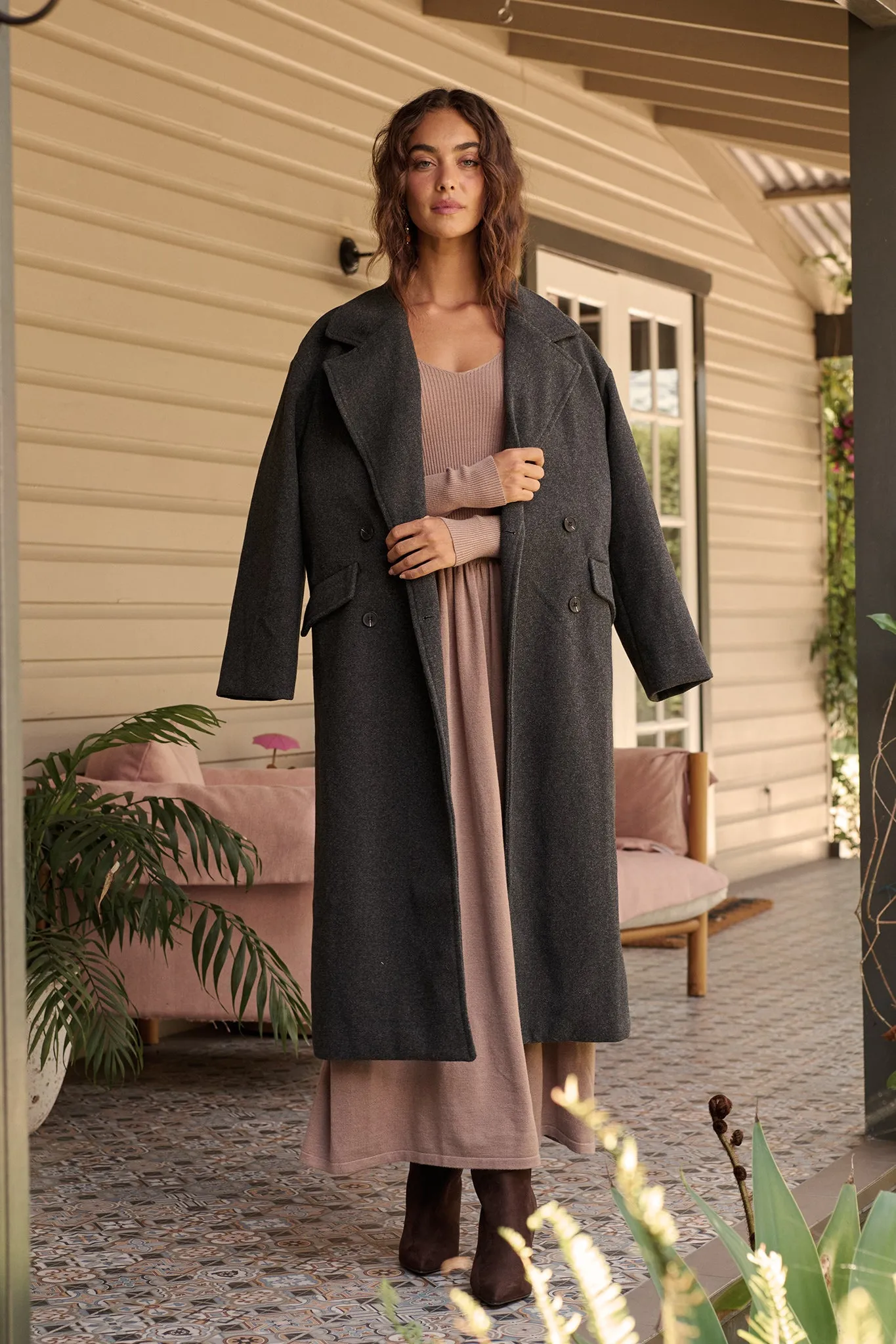 Better Together Coat in Charcoal sold by St Frock