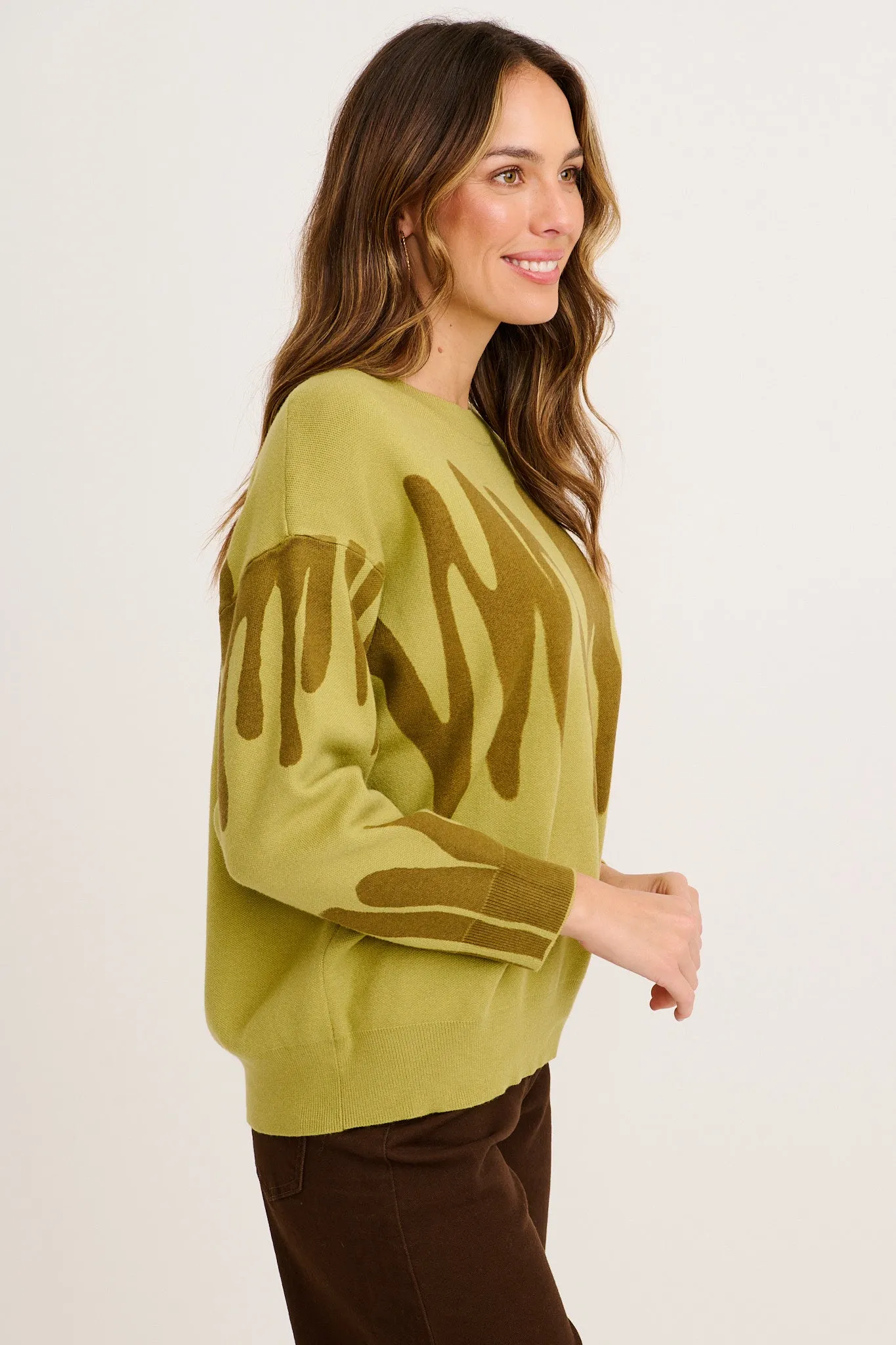 Leela Knit in Khaki Cotton Blend sold by St Frock product image thumbnail 2