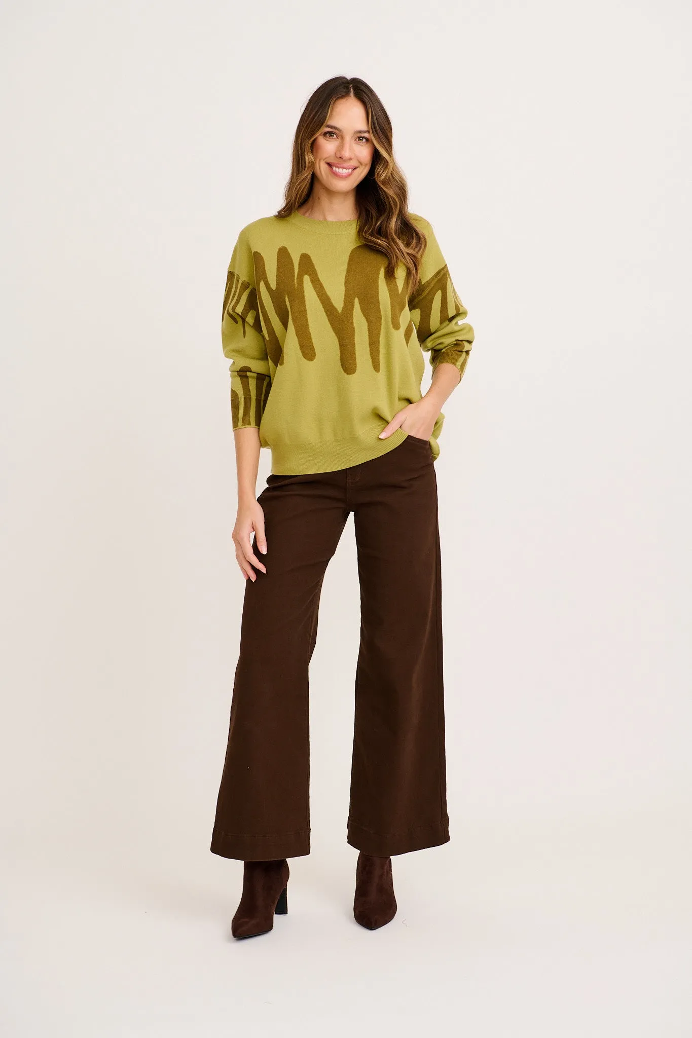 Leela Knit in Khaki Cotton Blend sold by St Frock product image thumbnail 4