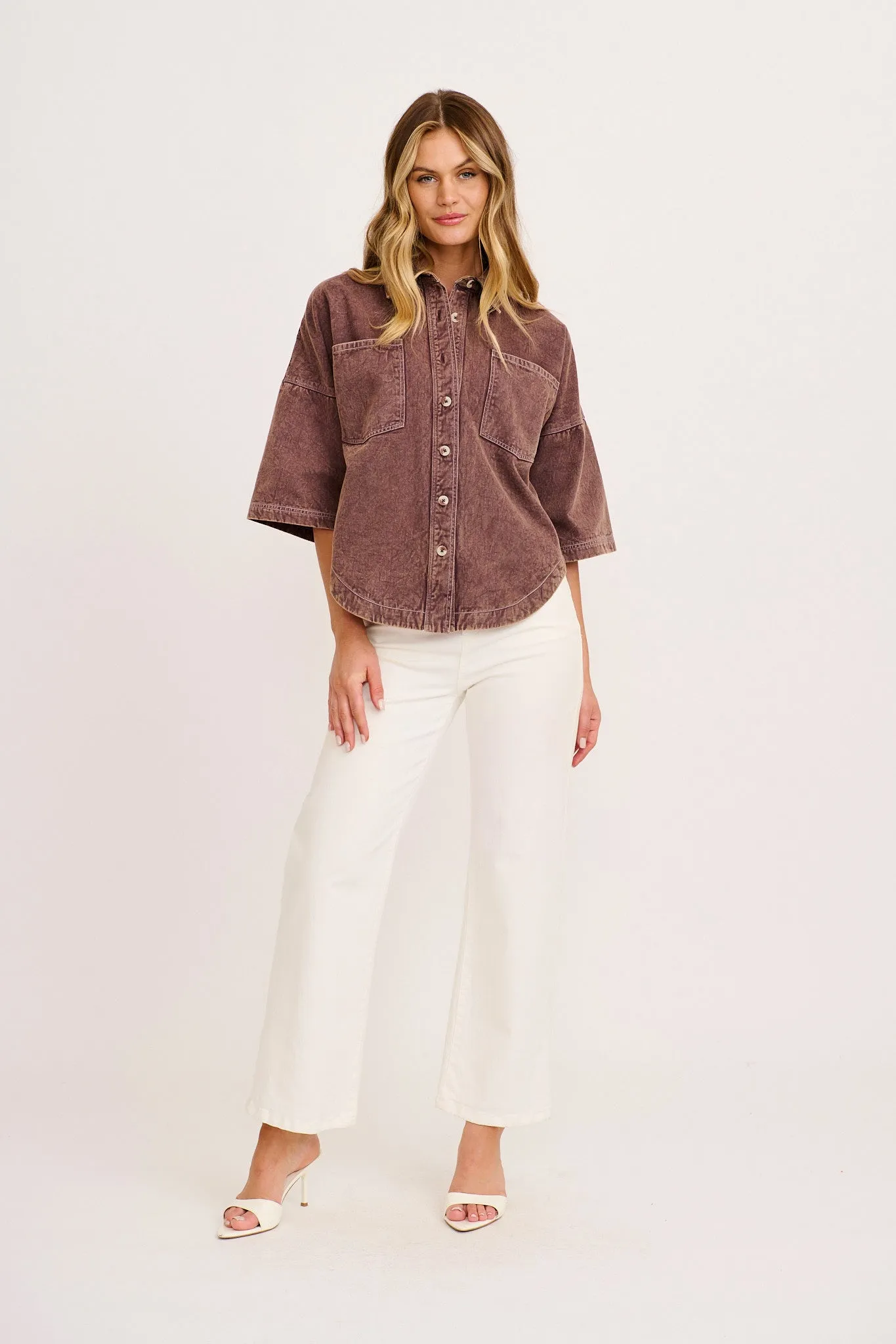 PRE ORDER Legacy Shirt in Chocolate Cotton Twill sold by St Frock product image thumbnail 4