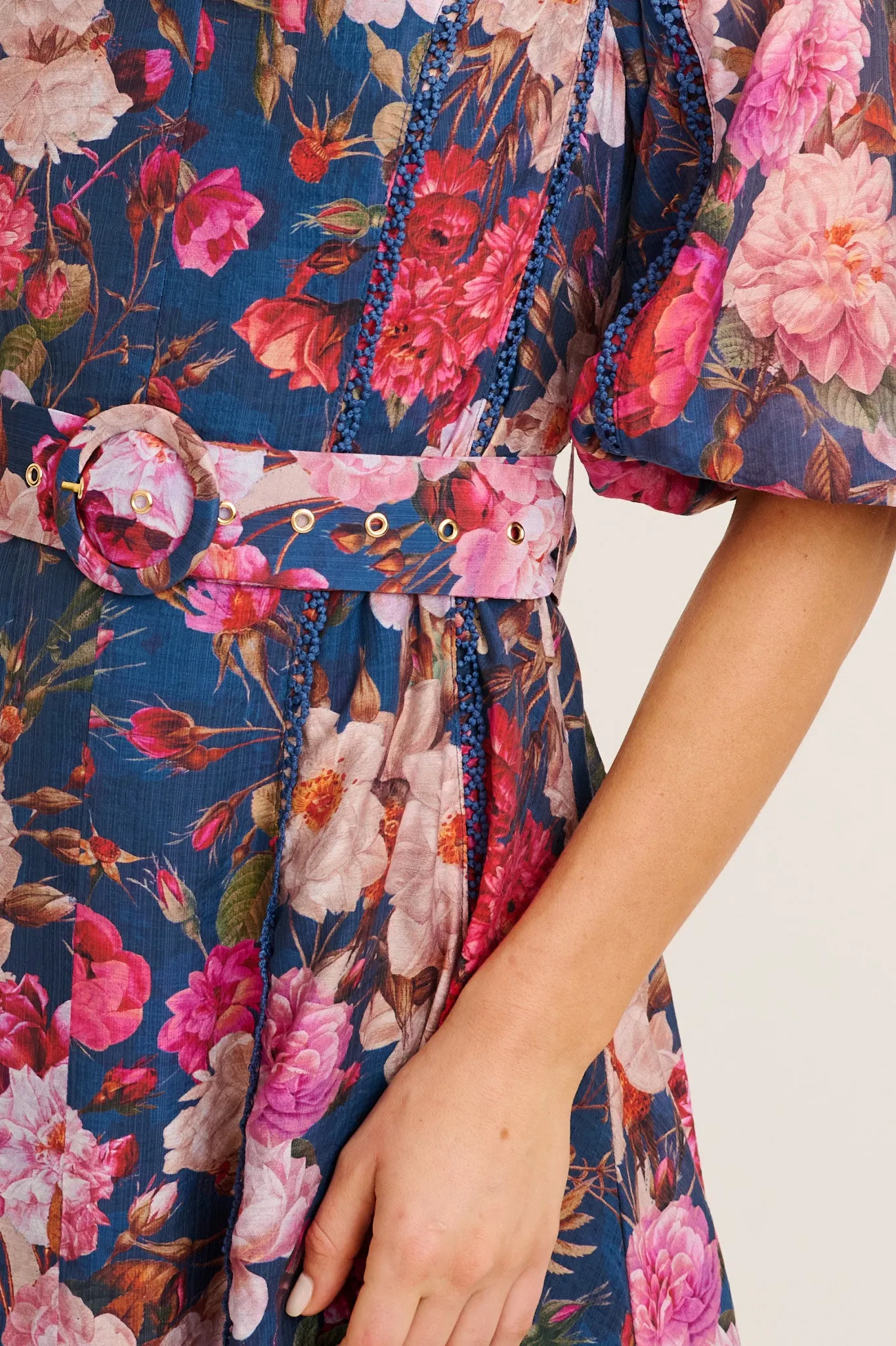 Reverie Maxi Dress in Navy with Blush Floral sold by St Frock product image thumbnail 5