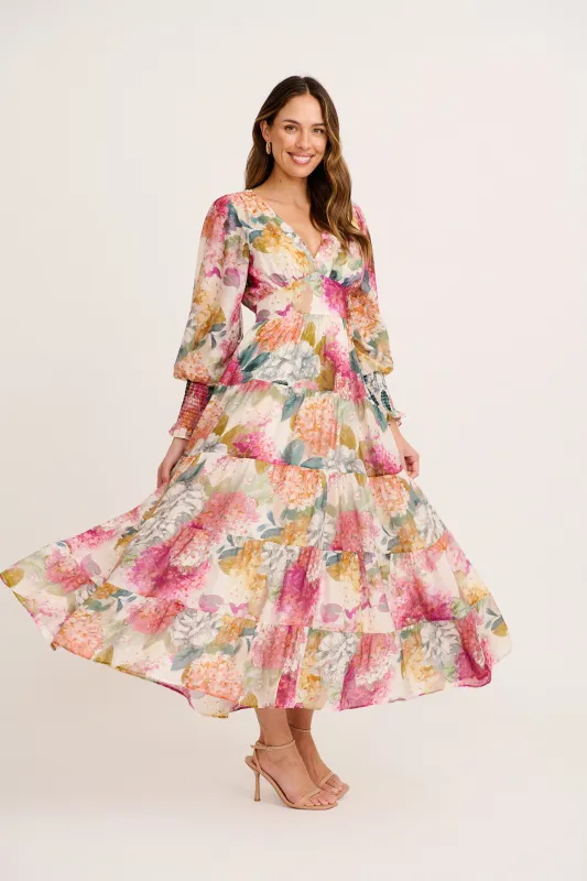 Amaris Maxi Dress in Multi Floral made by St Frock