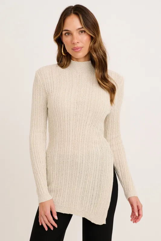 Faint Knit in Beige made by St Frock