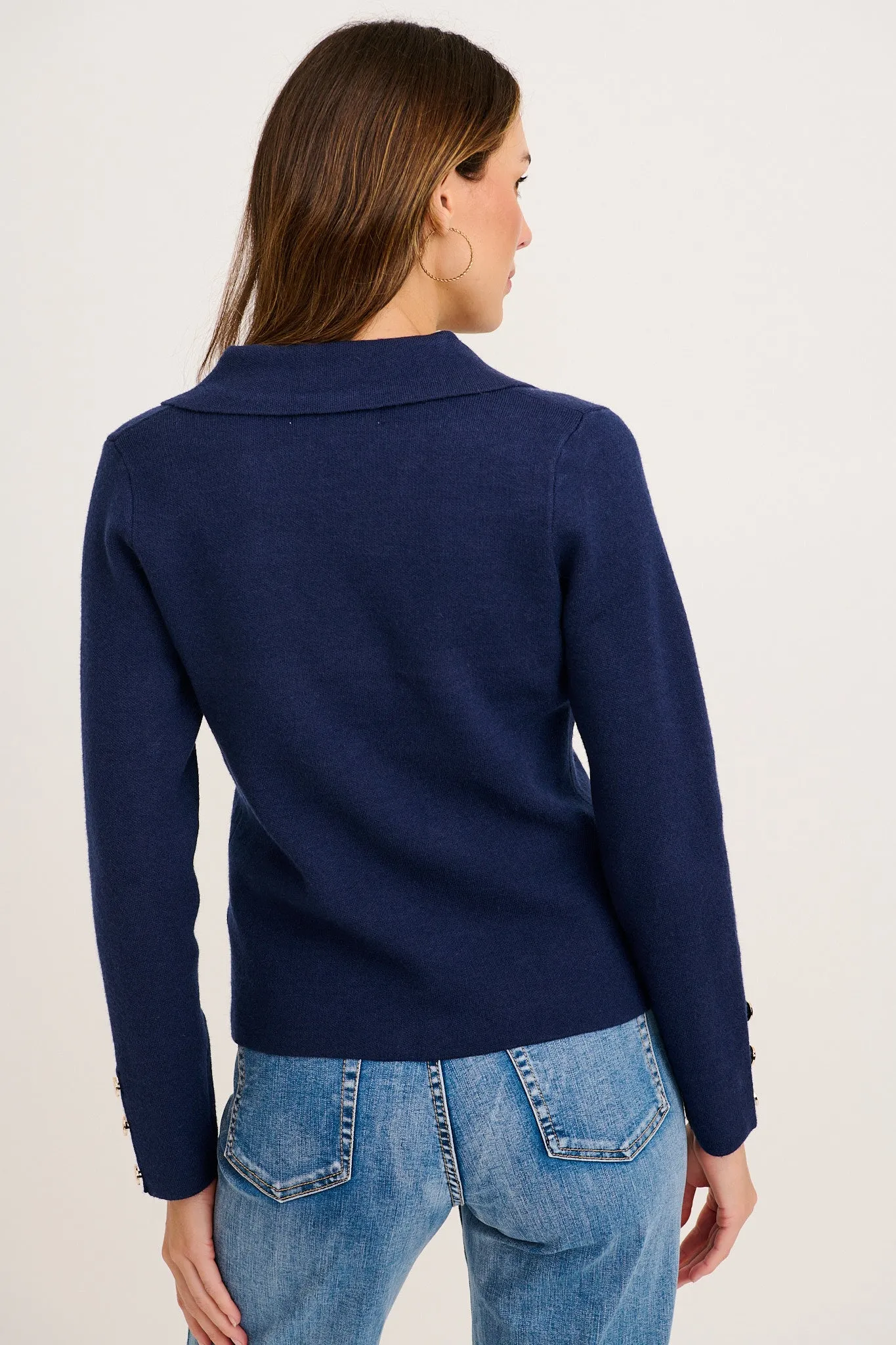 Finer Knit Blazer in Navy sold by St Frock product image thumbnail 3