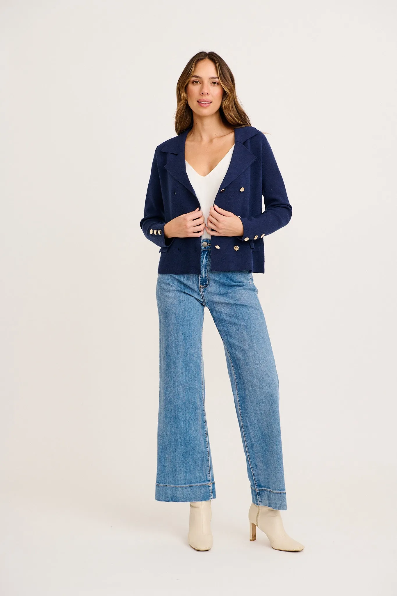 Finer Knit Blazer in Navy sold by St Frock product image thumbnail 4