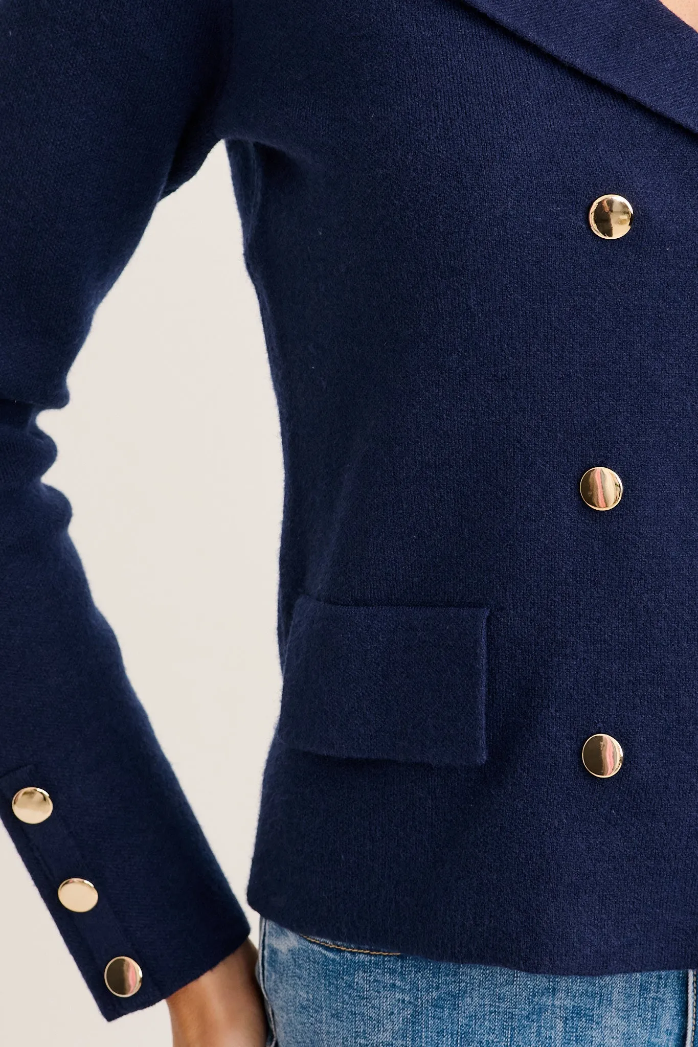 Finer Knit Blazer in Navy sold by St Frock product image thumbnail 5