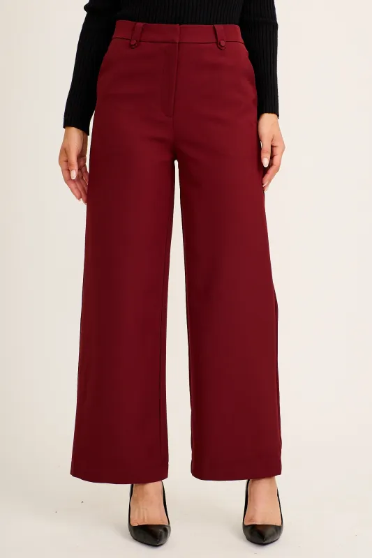 Reinvent Wide Leg Pant in Wine made by St Frock