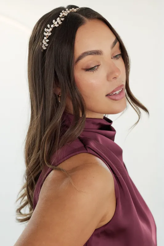 Hazel Headband in Silver Diamante made by St Frock