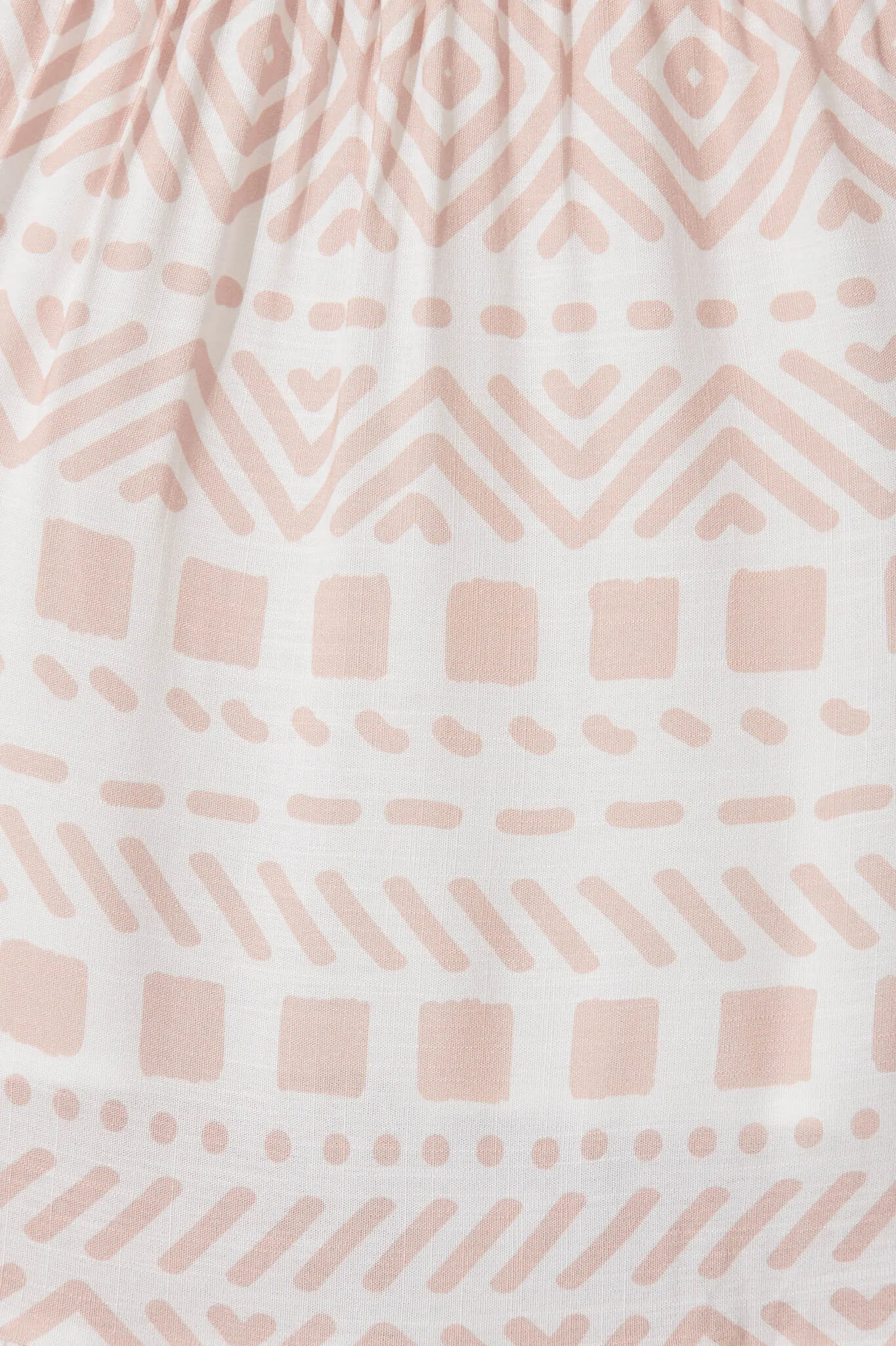 Morning Midi Dress In Tan And Cream Geometric Linen Blend sold by St Frock product image thumbnail 5