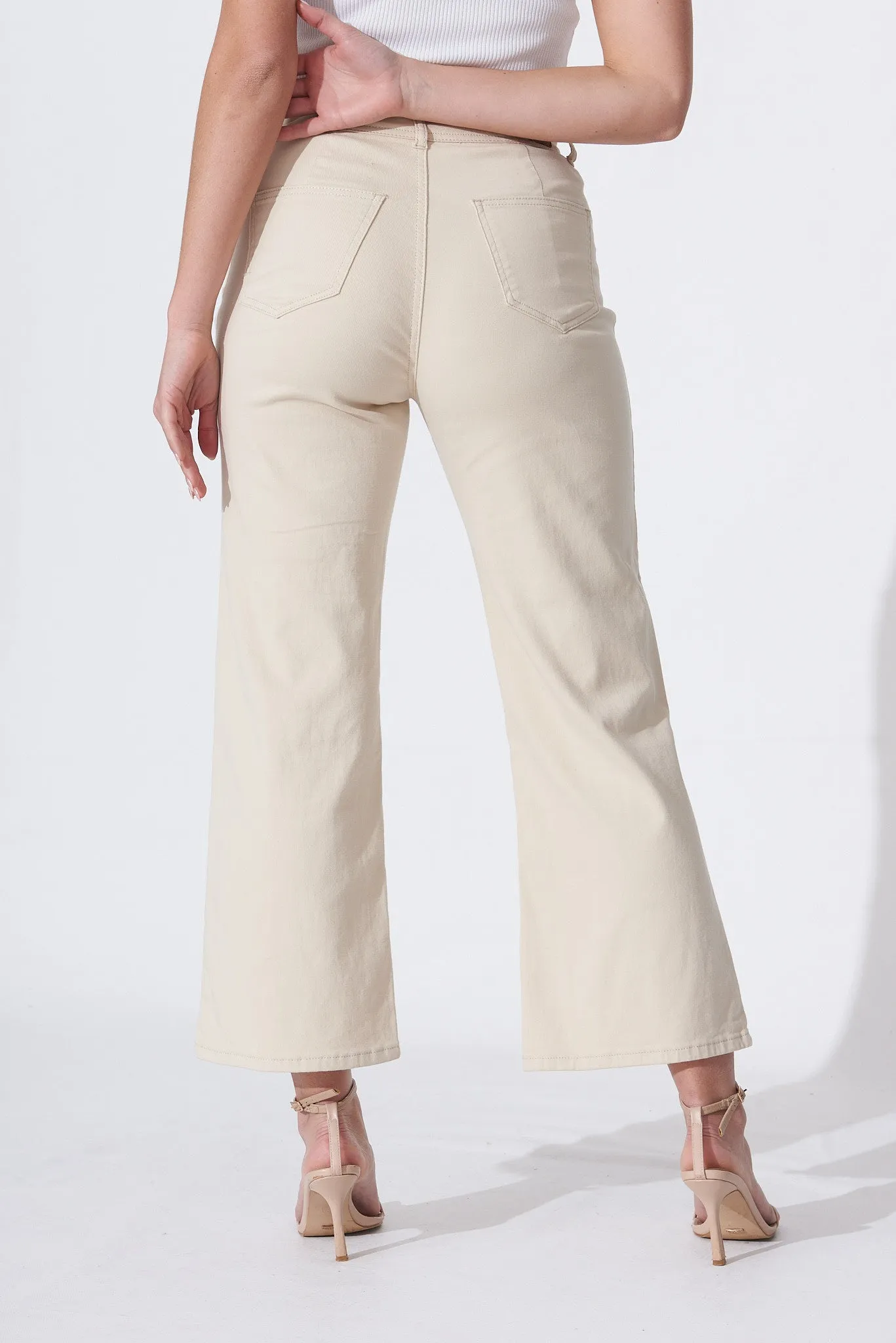 Margaret High Rise Wide Leg Jean In Ecru Denim sold by St Frock product image thumbnail 5