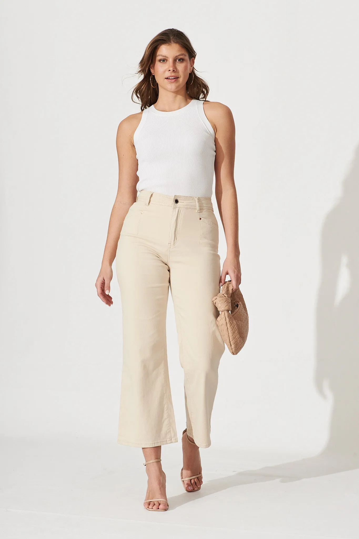 Margaret High Rise Wide Leg Jean In Ecru Denim sold by St Frock product image thumbnail 2