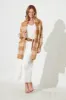 Morden Knit Cardigan In Brown Gingham Wool Blend sold by St Frock