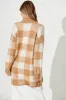 Morden Knit Cardigan In Brown Gingham Wool Blend sold by St Frock