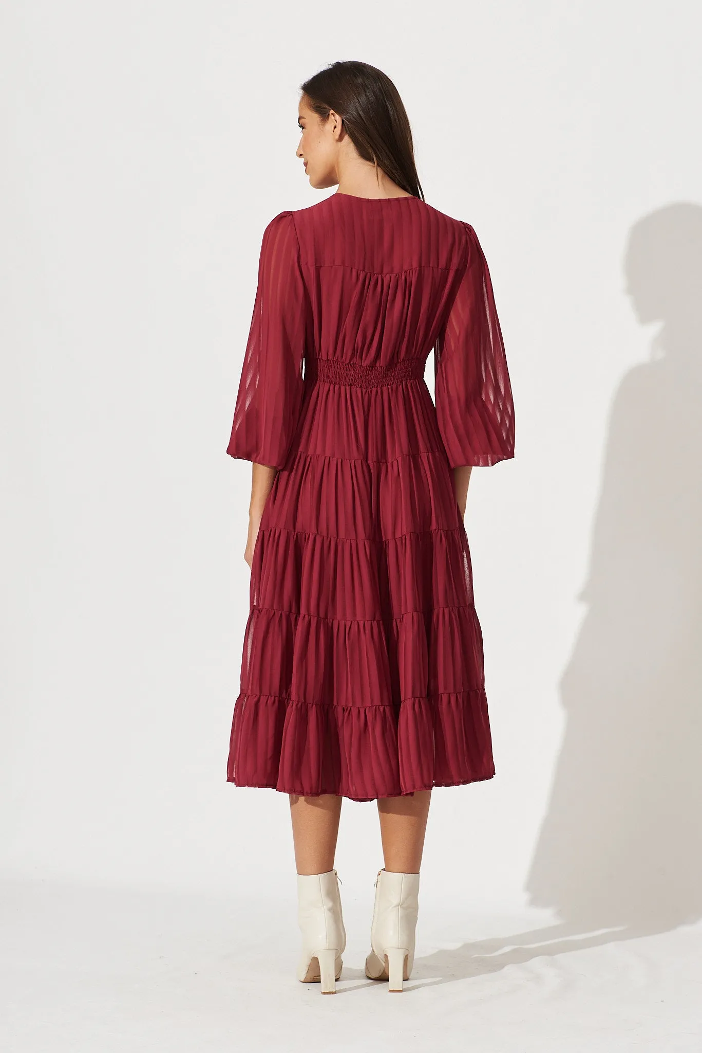 Modical Midi Dress In Berry Chiffon sold by St Frock product image thumbnail 4