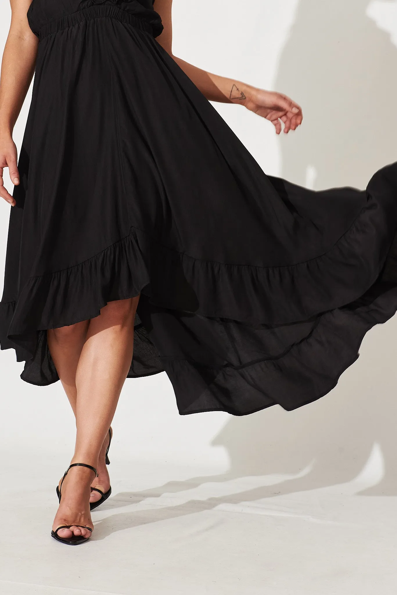 Elvina Halter Neck Maxi Dress In Black sold by St Frock product image thumbnail 5