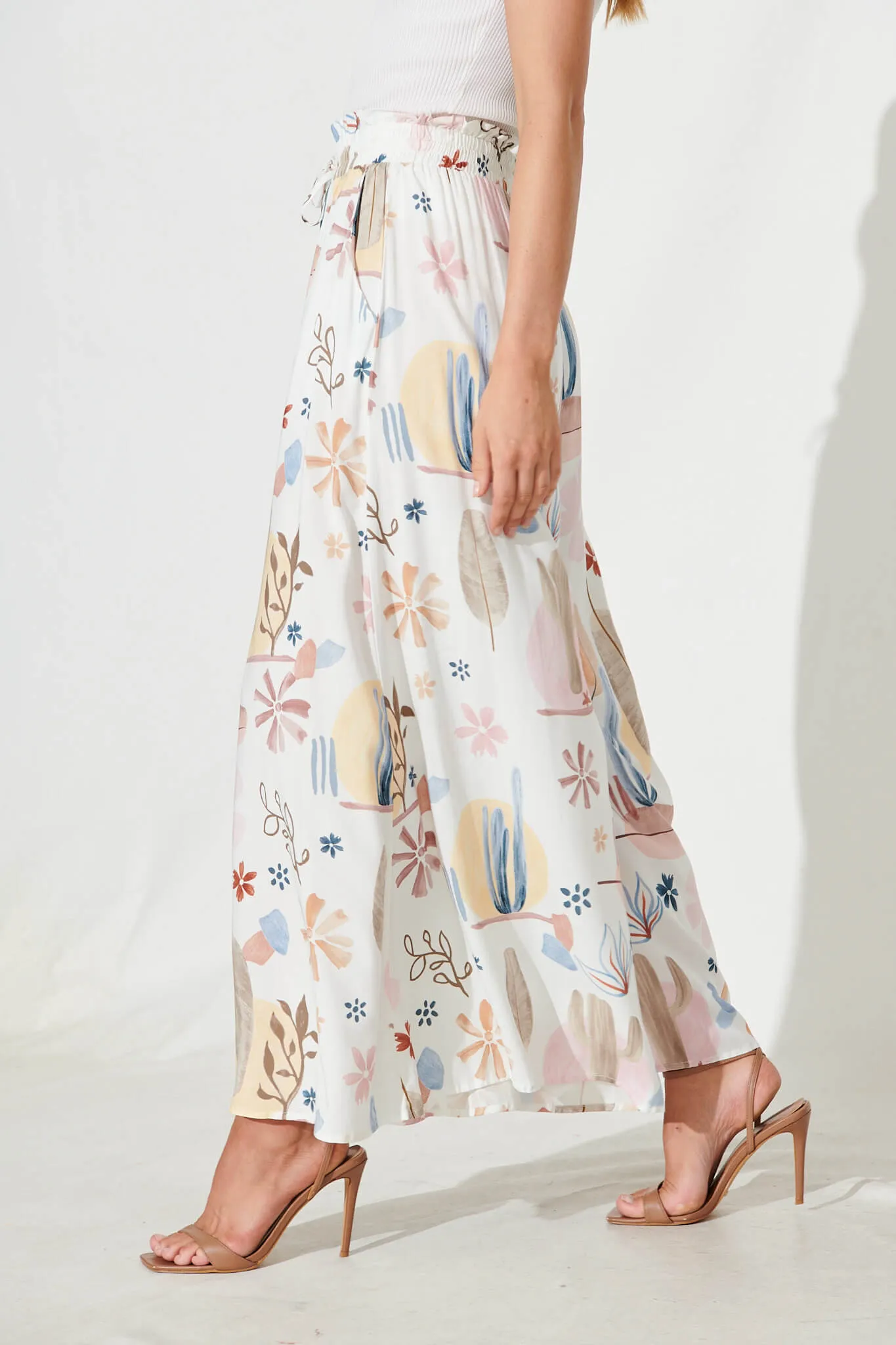 Mariah Pants In White With Multi Desert Print sold by St Frock product image thumbnail 3