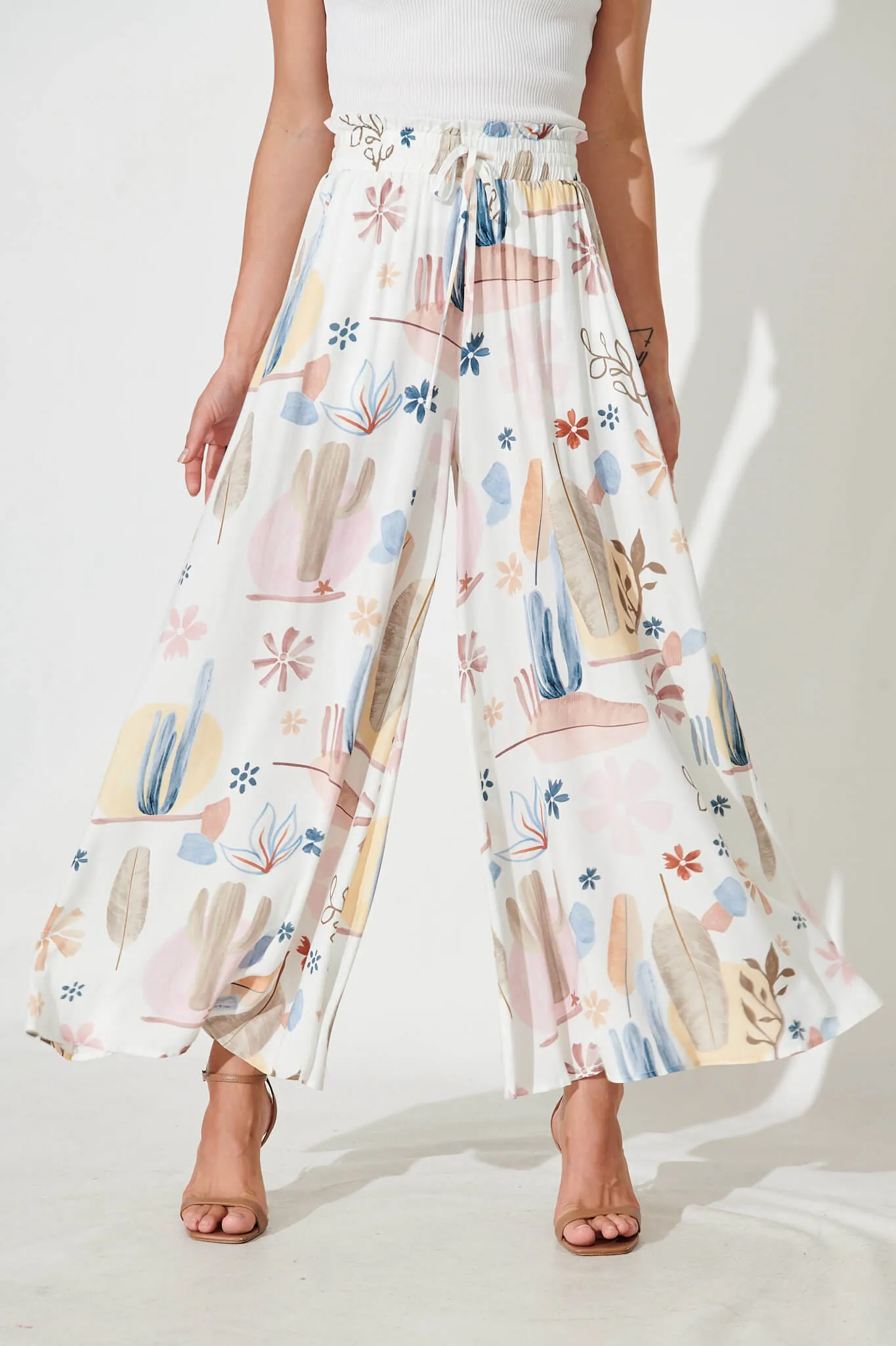 Mariah Pants In White With Multi Desert Print sold by St Frock product image thumbnail 2