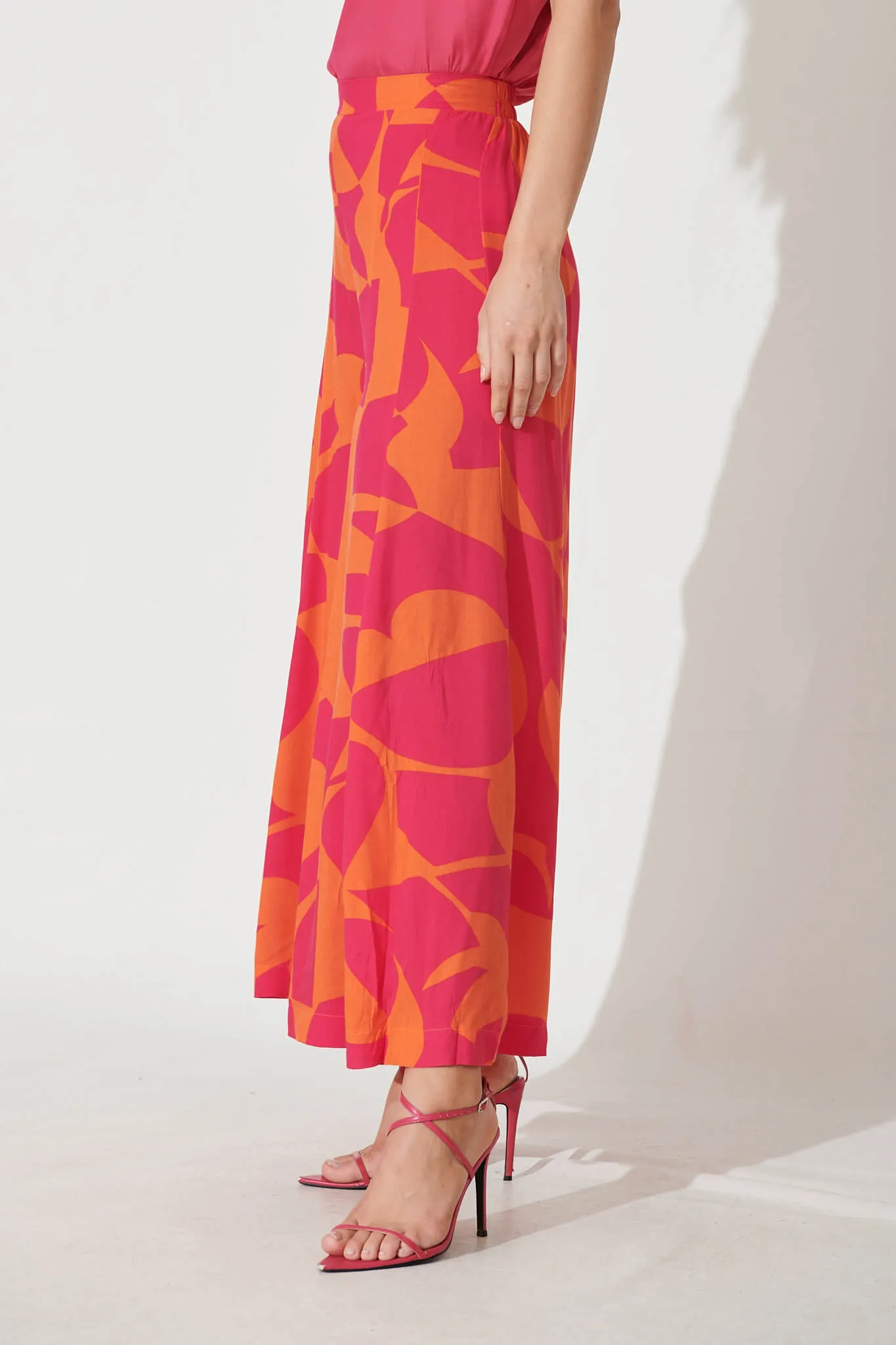 Effenty Pants In Tangerine With Pink Print sold by St Frock product image thumbnail 2