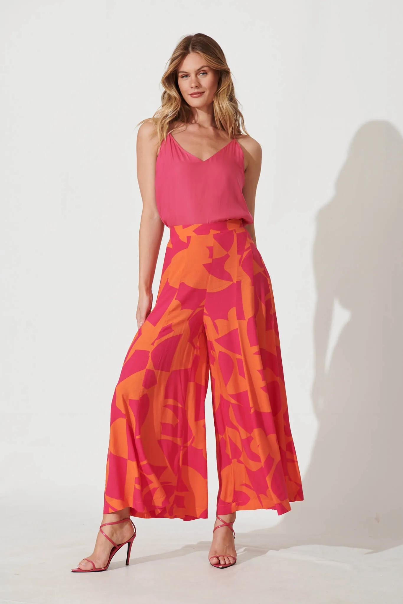 Effenty Pants In Tangerine With Pink Print sold by St Frock product image thumbnail 4