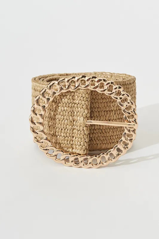 Tary Stretch Belt In Light Brown sold by St Frock