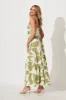 Matilda Maxi Sundress In Khaki With White Print sold by St Frock