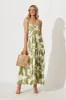 Matilda Maxi Sundress In Khaki With White Print sold by St Frock