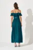 Marit Maxi Dress In Teal Satin sold by St Frock