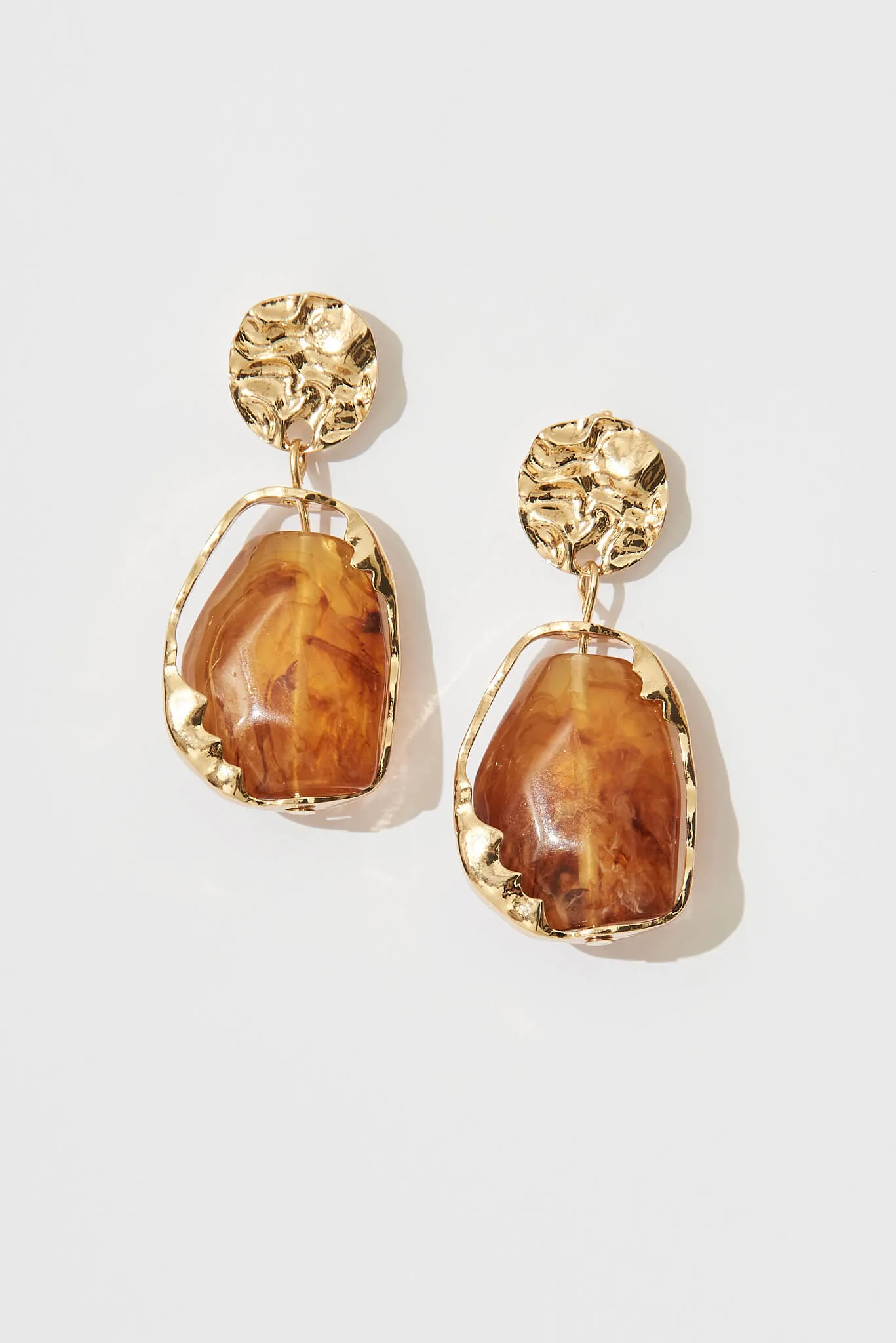 Elara Earrings In Brown sold by St Frock