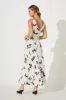 Pheobe Maxi Dress In Pale Pink With Black Print Linen Blend sold by St Frock