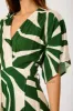 Rondi Maxi Wrap Dress In Khaki With Cream Leaf Print sold by St Frock