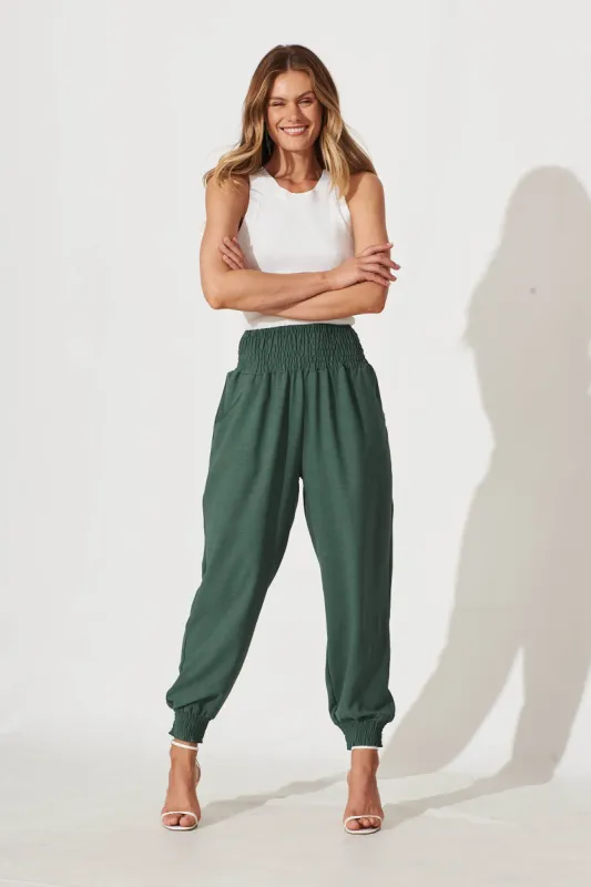 Melaney Lounge Pant In Emerald sold by St Frock
