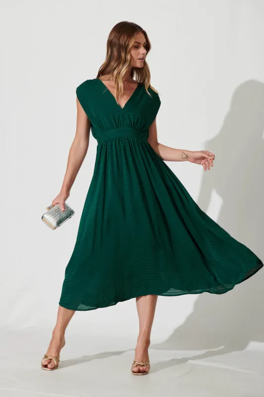 Maxine Midi Dress In Emerald sold by St Frock