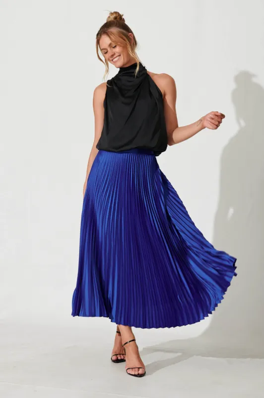 Roxanne Top In Black Satin sold by St Frock