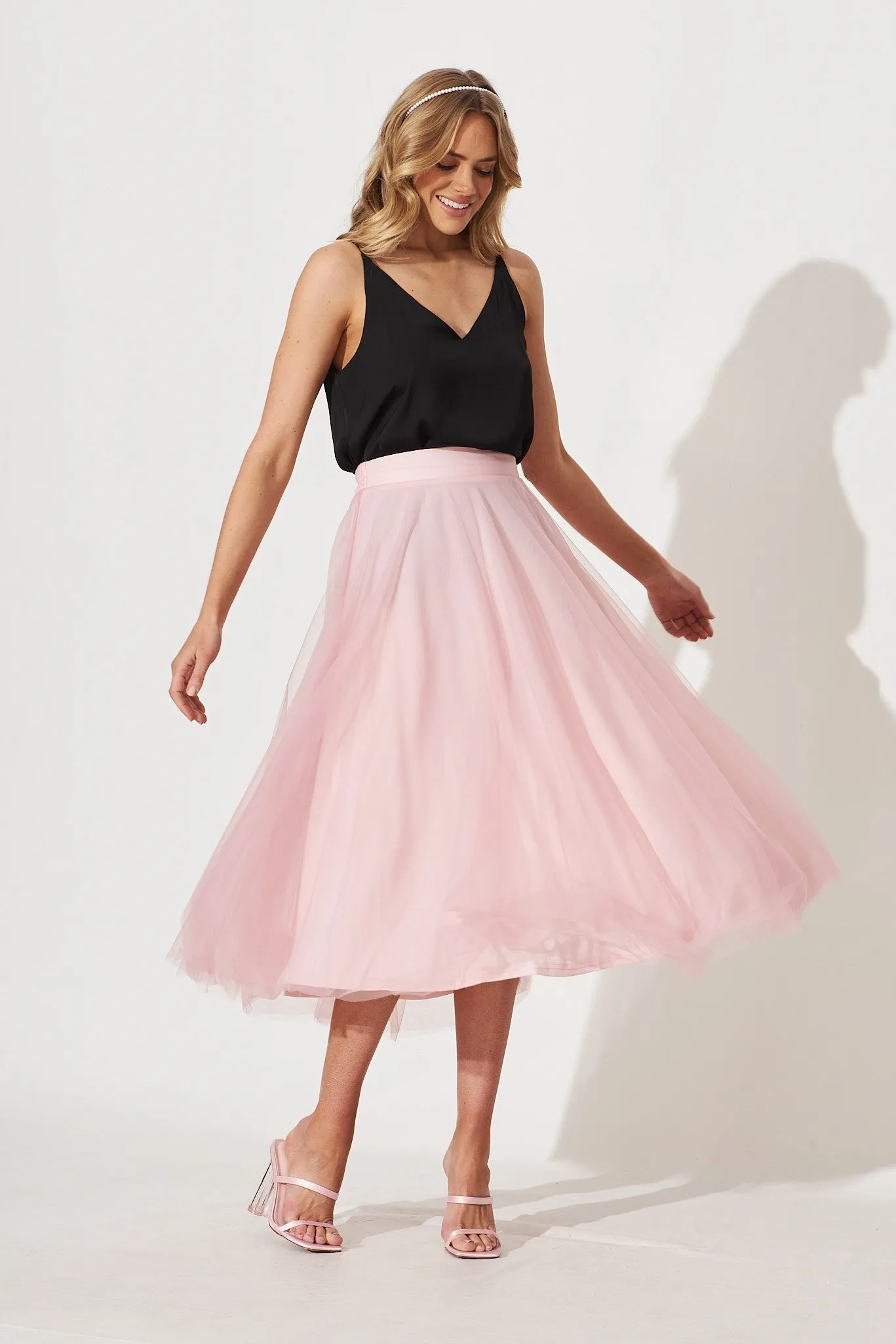 Wannabe Tulle Skirt In Blush sold by St Frock