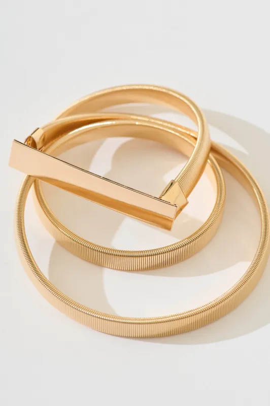 PRE ORDER Effie Stretch Belt In Gold sold by St Frock