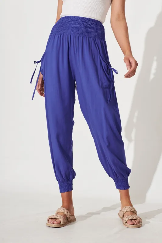 Gabby Lounge Pants In Classic Blue sold by St Frock