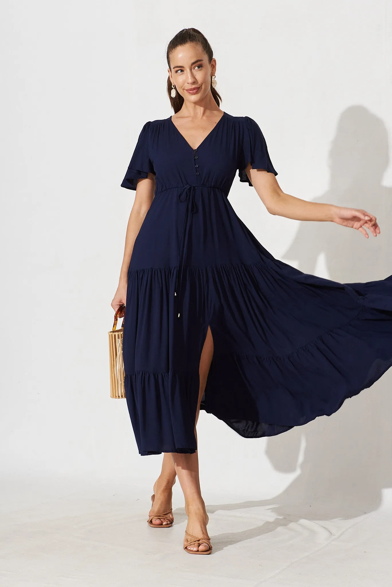 Violet Maxi Dress In Navy sold by St Frock